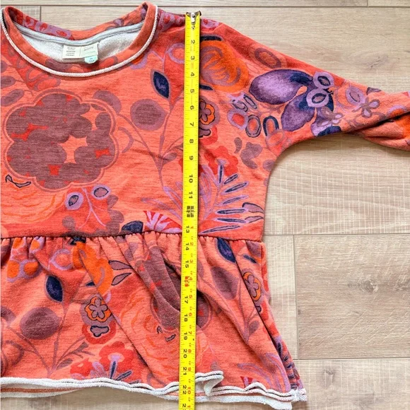 Anthropologie Saturday Sunday Orange and Purple Floral Sweatshirt - Picture 8 of 9